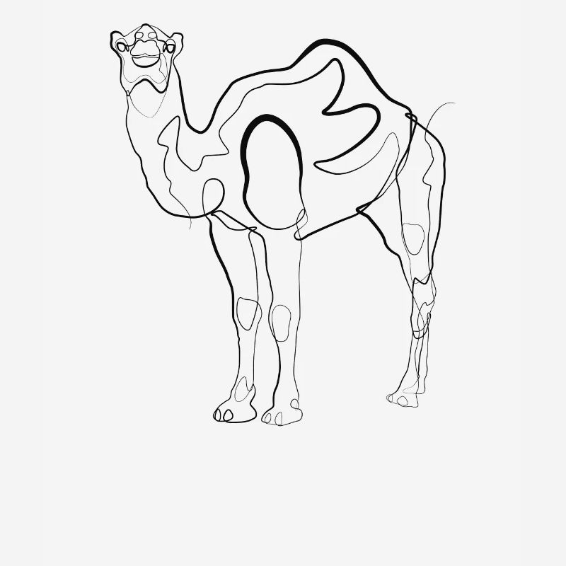 Camel Dromedary - one line drawing