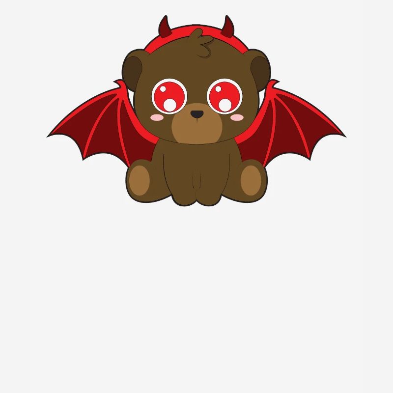 Cute bear devil bat halloween
