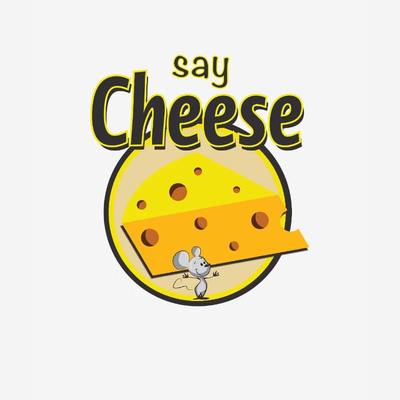 Say cheeseburger design with cheese and mouse