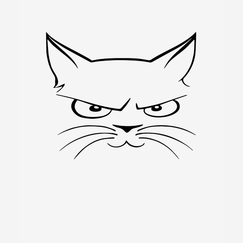 A grim at the same time mischievous smiling cat
