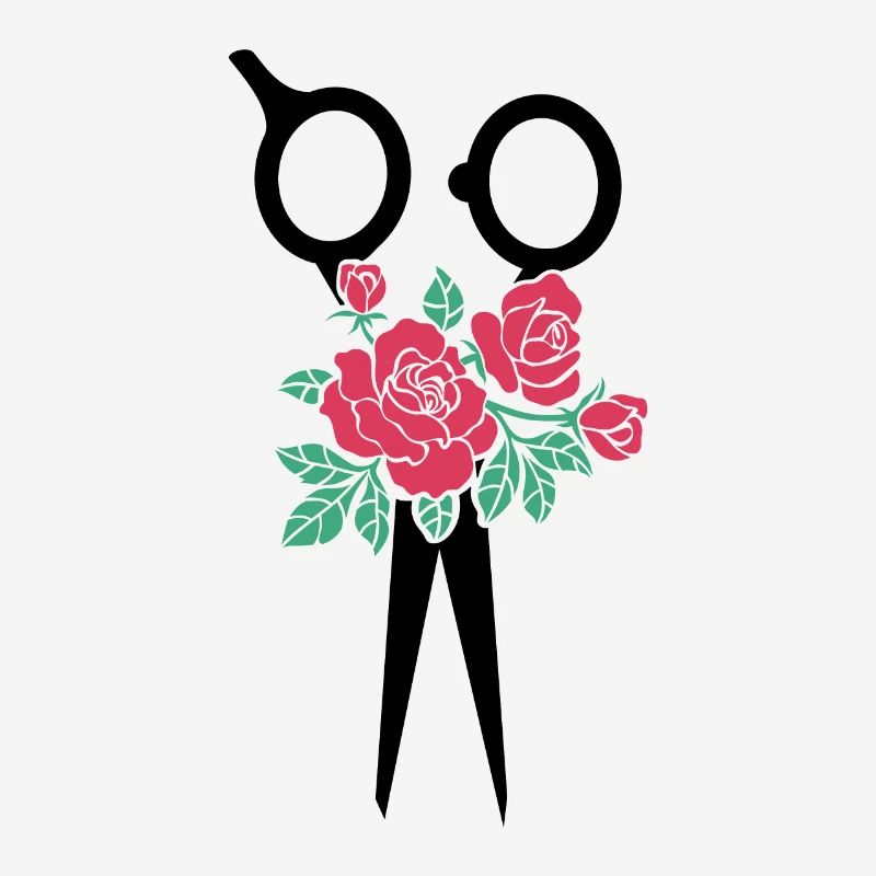 Fleurs de coiffure de ciseaux