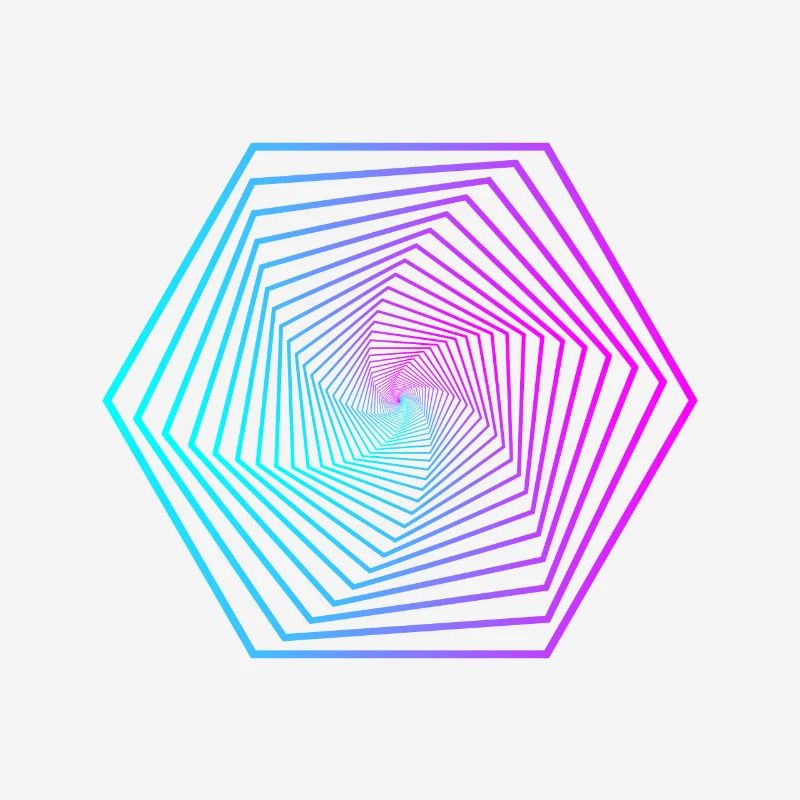 Neon Polygon Spiral Gradient