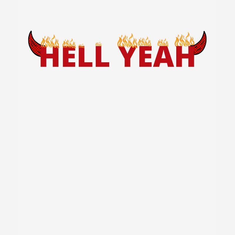 Hell Yeah Flames in Hell With Devil Horns
