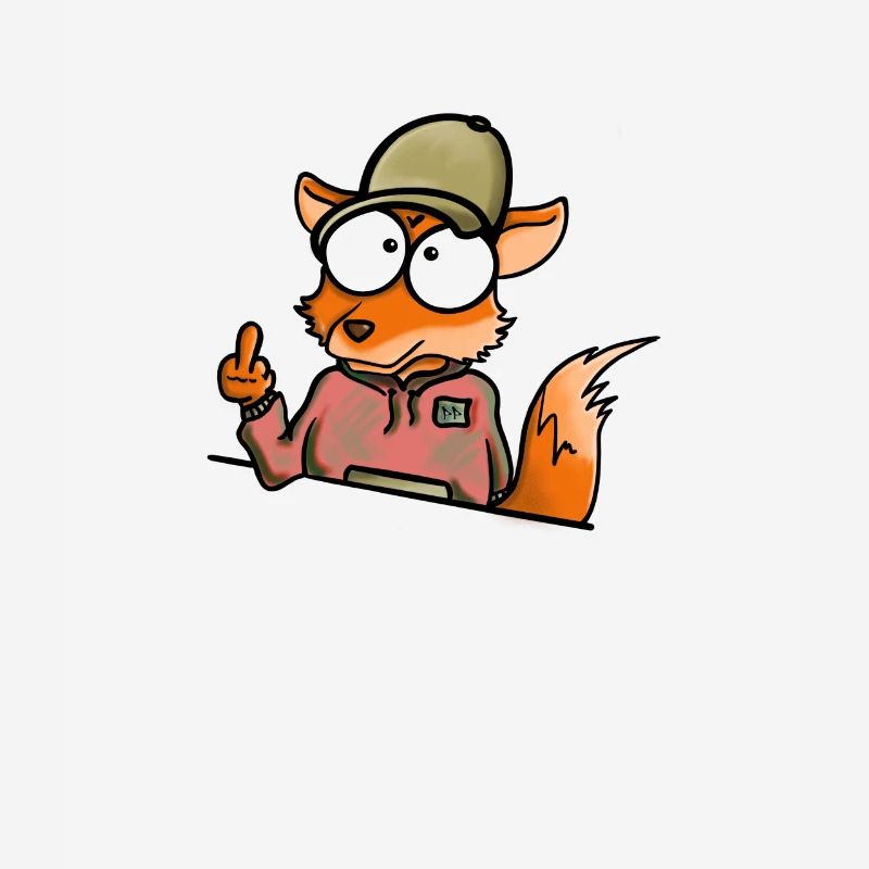 Fuchs mit Cap Mittelfinger