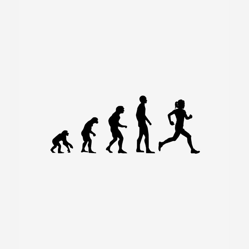 Evolution Joggen Läuferin