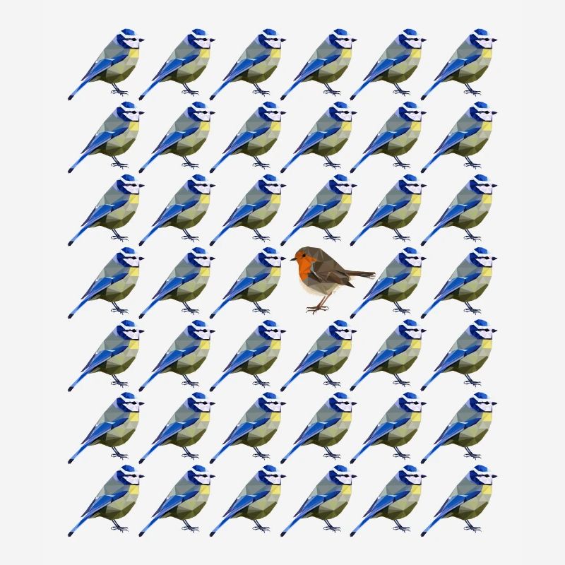 be different blue robin bird pattern