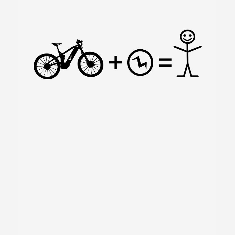 Bicycle E-Bike Stick Figure e-MTB Cyclist