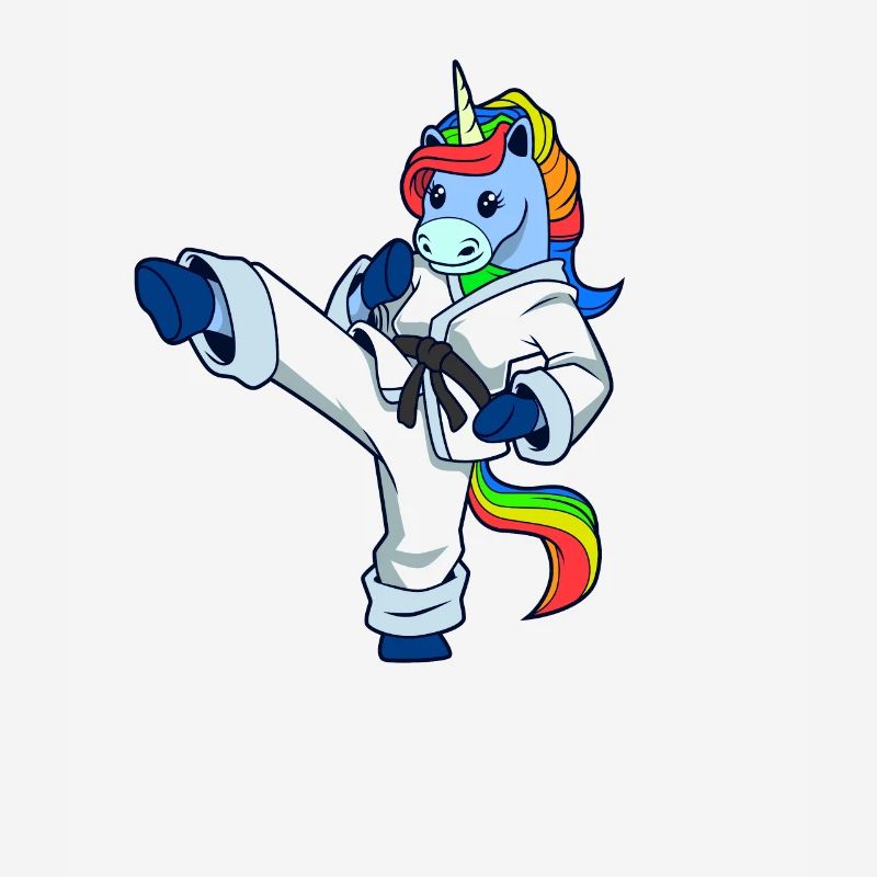 Comic Unicorn makes karate