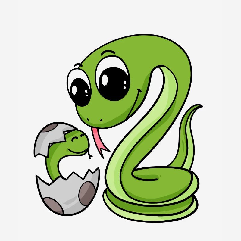 Serpent avec bébé serpent