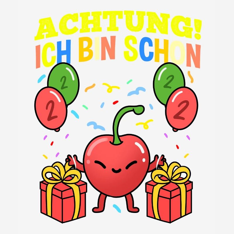 Achtung Ich Bin Schon 2 Geburtstag Kirsche