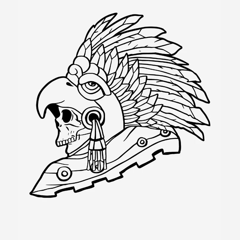 Aztec Eagle Warrior Mayan Skull Inca