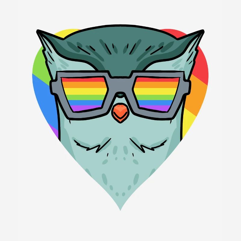 LGBT Tier Eule Regenbogen
