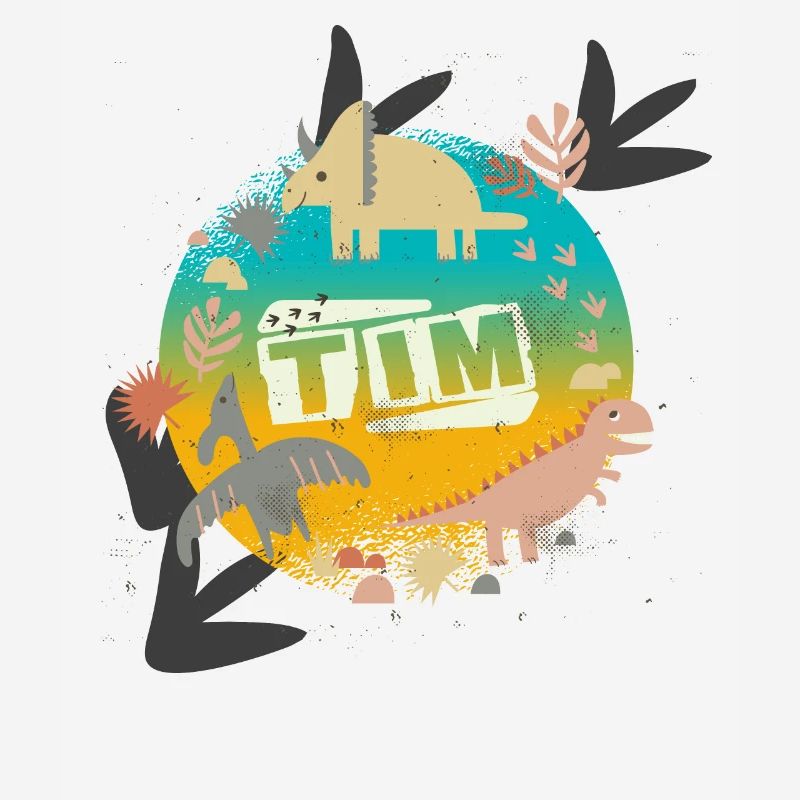 TIM - Beautiful boy name with cute dinosaurs