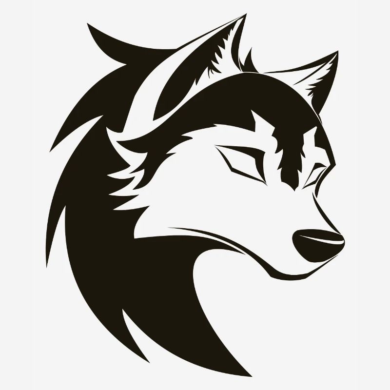 Stylized Cool Wolf Head Icon