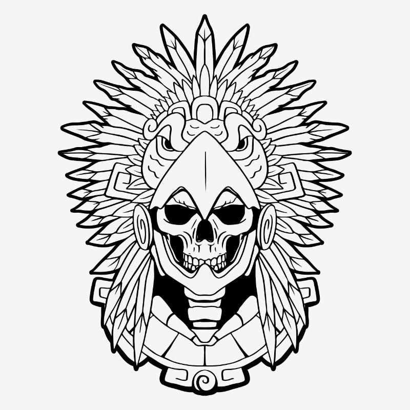 Aztec Eagle Warrior Mayan Skull Inca