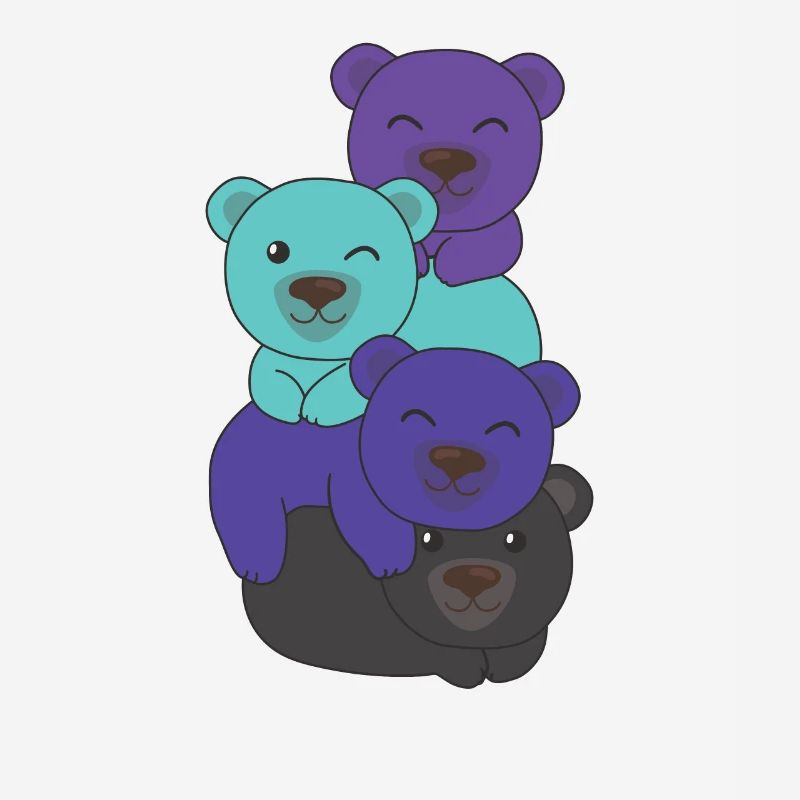 Alexigender Flag Pride LGBTQ Cute Bear Bunch