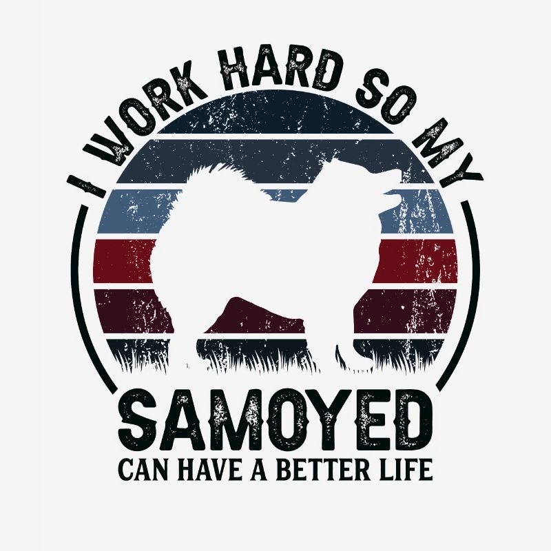 Hard Work - Retro Samoyed