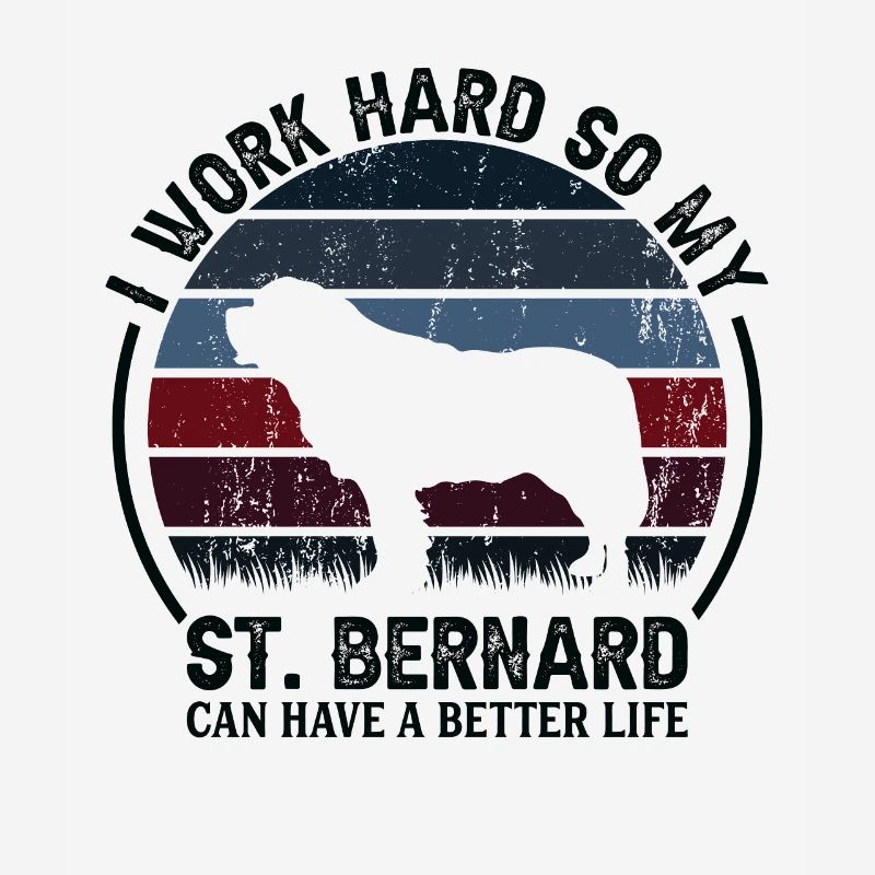 Work Hard Work - Retro St. Bernard