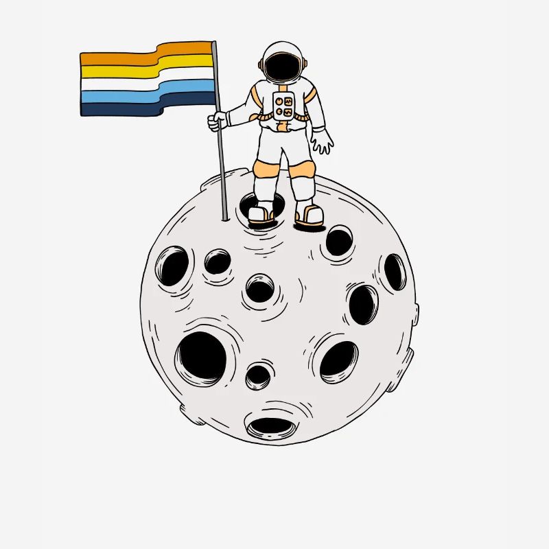 Astronaute d’Aroace sur la lune Drapeau d’Aroace