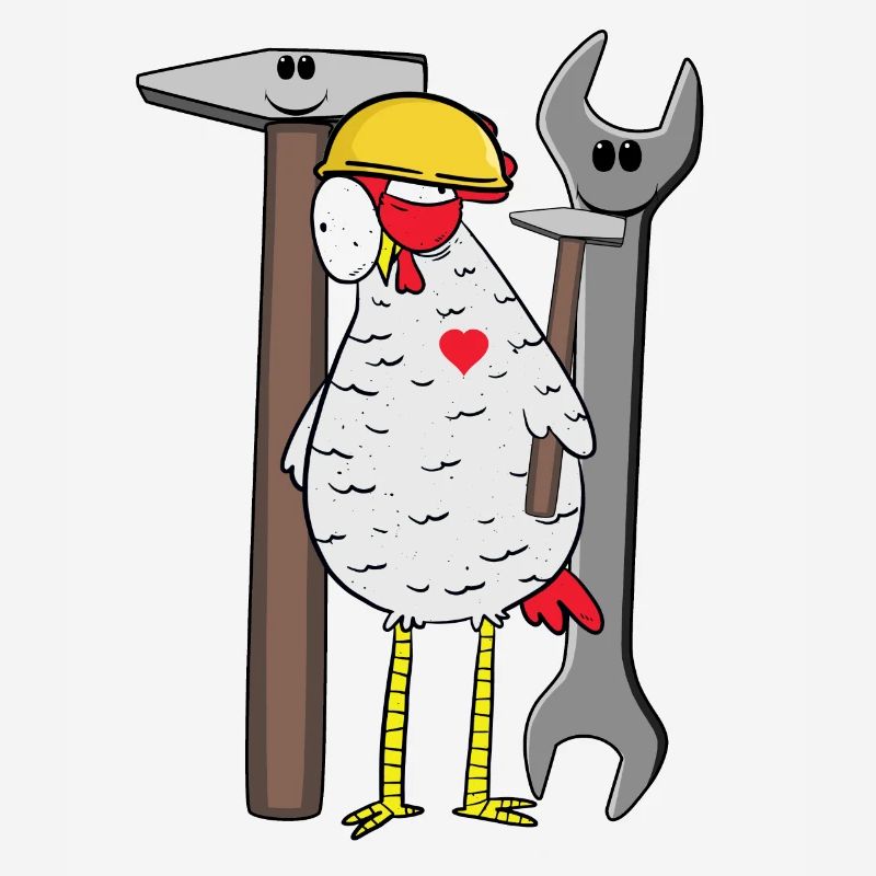 Construction site chicken tool safety helmet builder construction