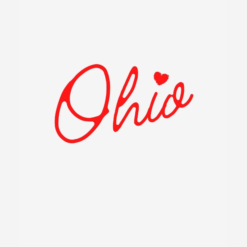 Cute Ohio Red Script OH Map Home Buckeye State