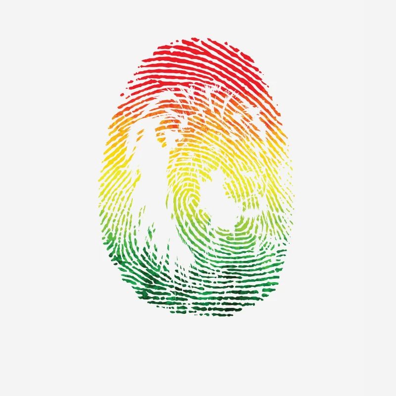 Empreinte digitale avec visage de lion et couleurs d’Afrique