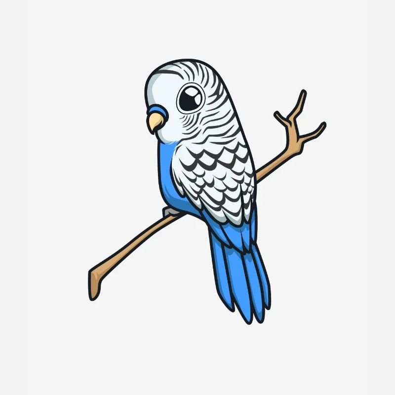 Perruche bleue kawaii