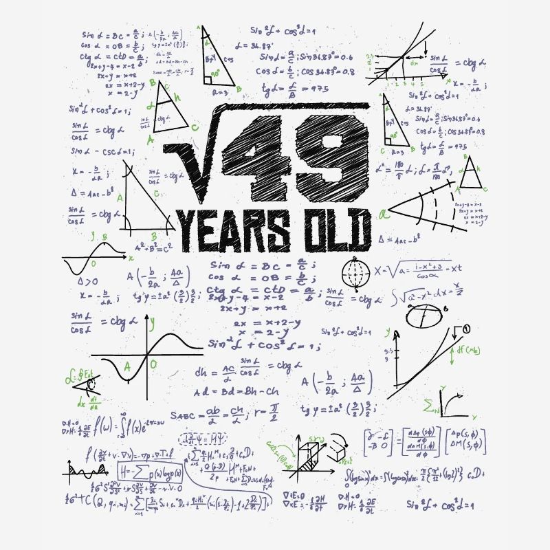 Square Root of 49 Math Nerd 7th Birthday
