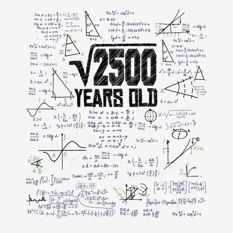 Square Root of 2500 Math Nerd 50th Birthday