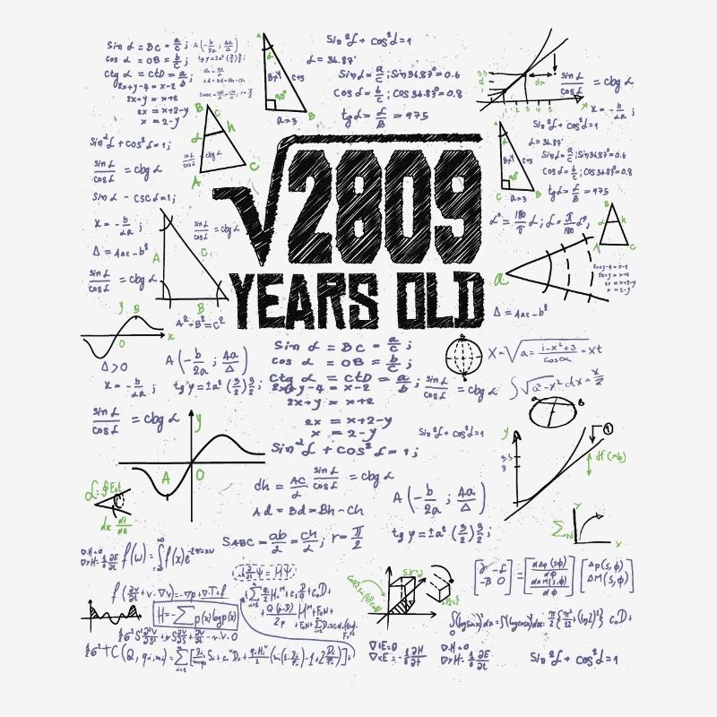 Square Root of 2809 Math Nerd 53rd Birthday
