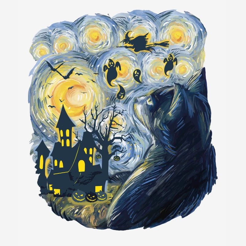 Spooky Evening With Pumpkins Ghosts