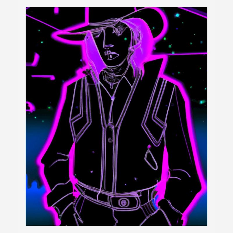 Goth Synthwave Outrun Goth Cowboy
