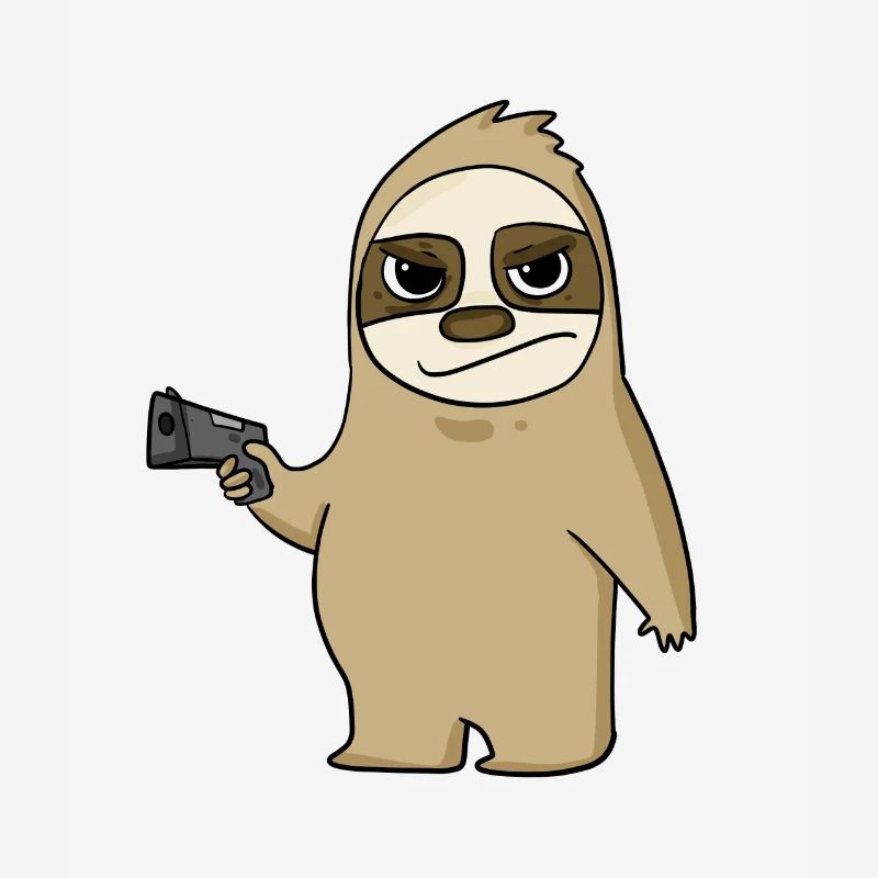Sloth with pistol