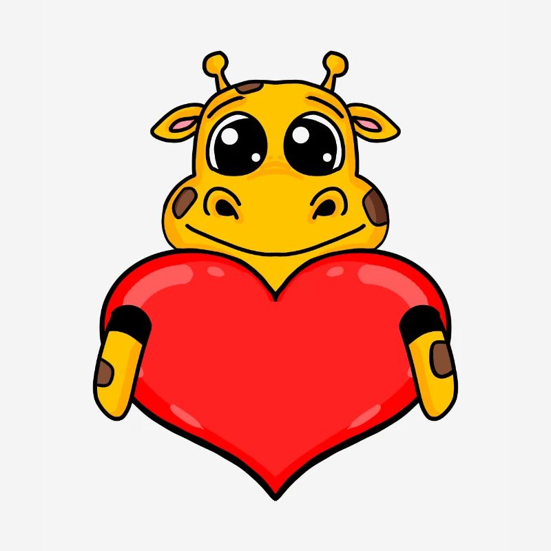 Giraffe mit Herz - Liebe Romantisch
