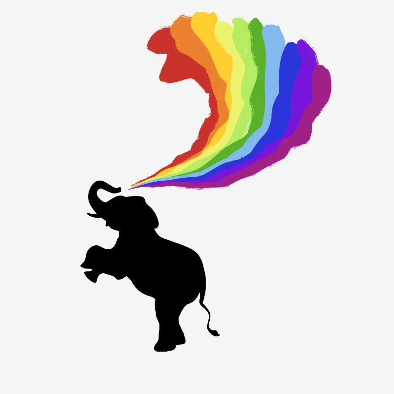 Elefant Elephant Regenbogen Regenbogenfarben