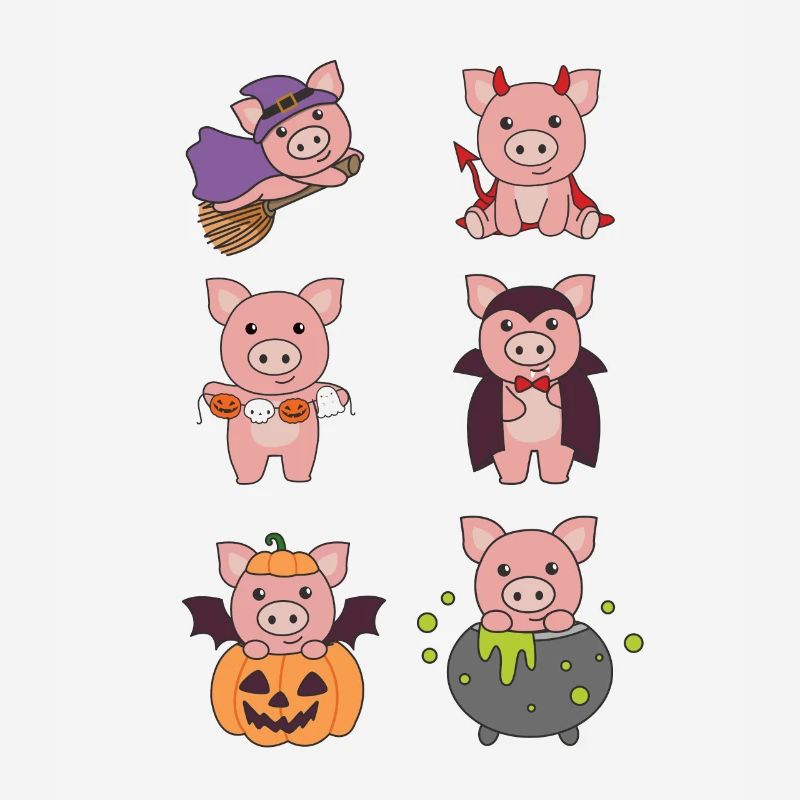 Pig Halloween Devil Pumpkin Vampire Costume