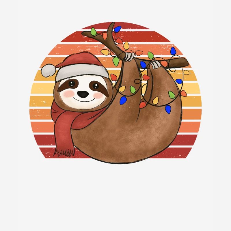 Sloth String Lights Noël Pyjamas Noël