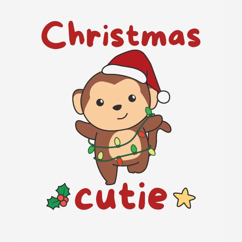 Singe de Noël Singes Mignon de Noël