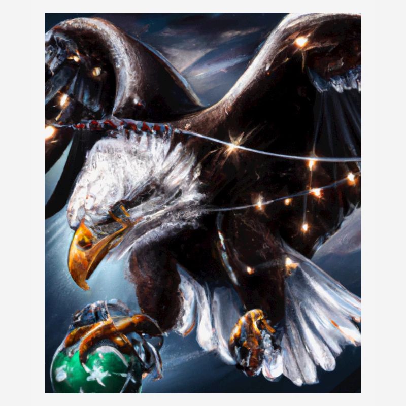 Pygargue à queue blanche de Noël américain avec