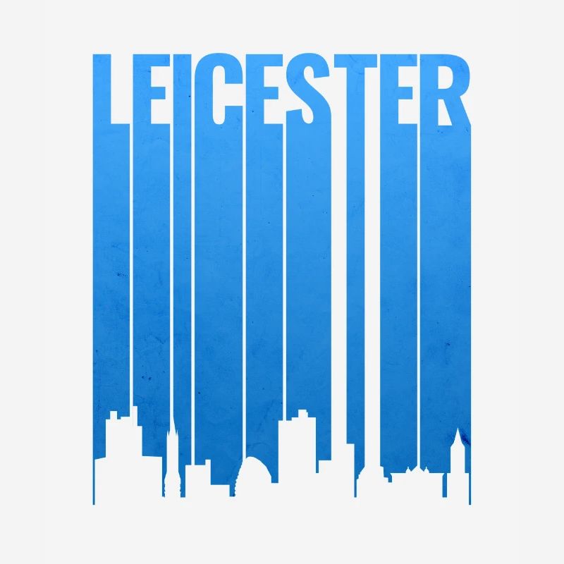 Leicester Skyline Blau Gradient