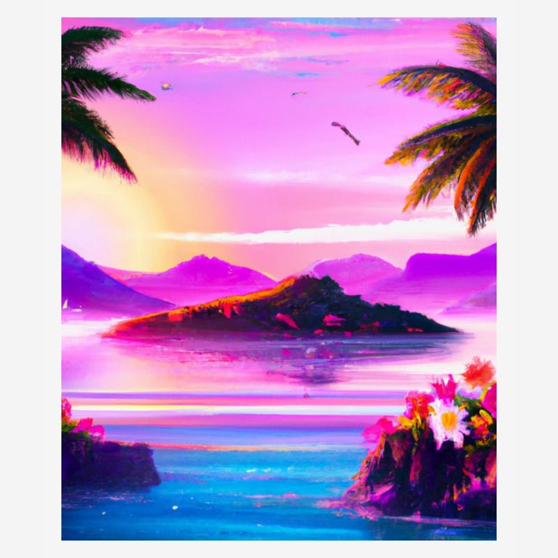 Synthwave Sun Hawaii Vaporwave Esthétique