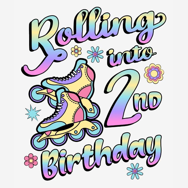 Rolling Into 2nd Birthday Roller Skater Inline