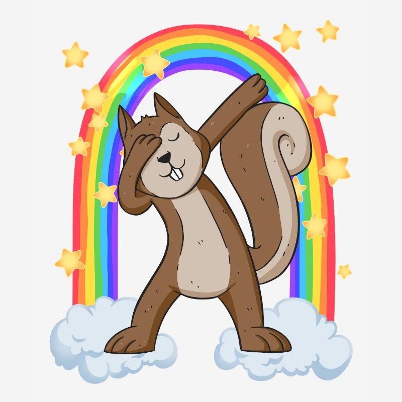 dabbendes Eichhörnchen am Regenbogentor