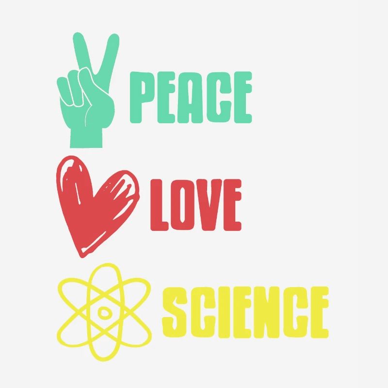 Peace Love Science Rétro Science Professeurs de sciences conçoit