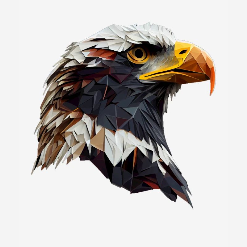 Conception polygonale cool avec un pygargue à tête blanche