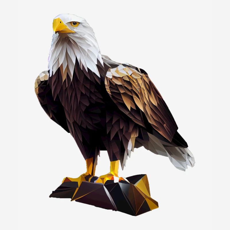 Conception polygonale cool avec un pygargue à tête blanche