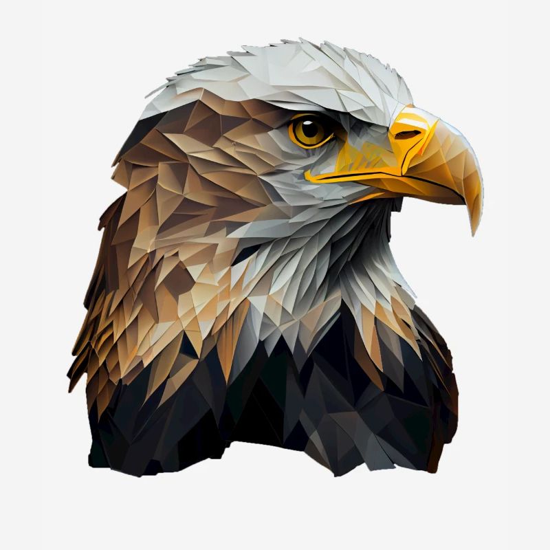 Conception polygonale cool avec un pygargue à tête blanche