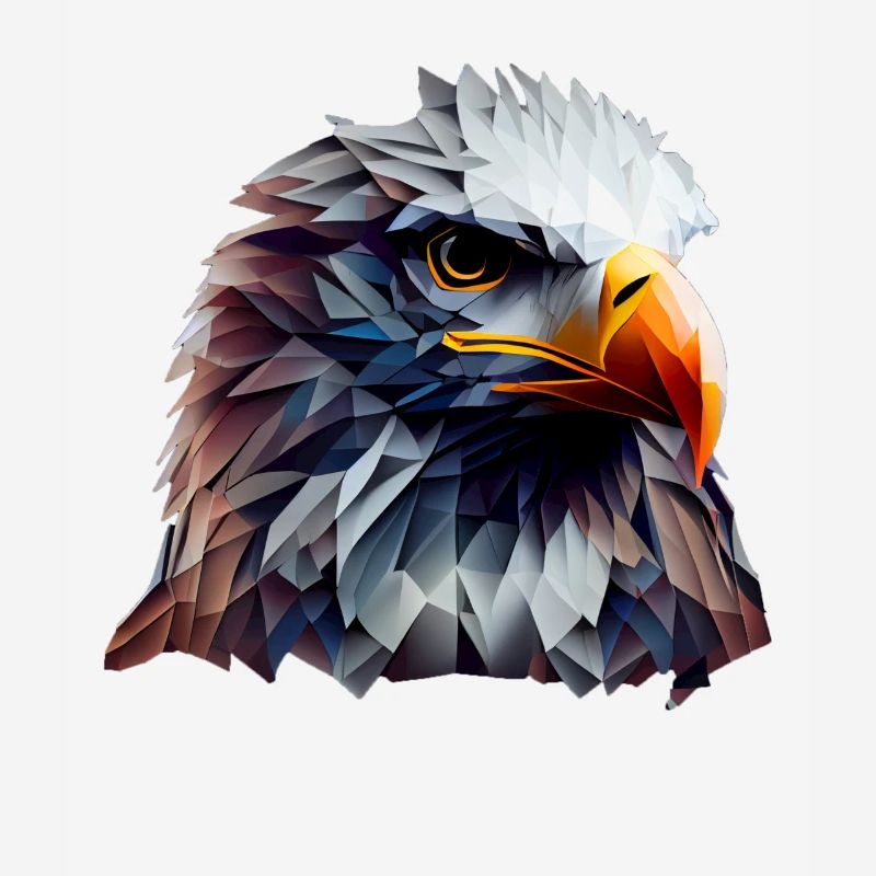 Conception polygonale cool avec un pygargue à tête blanche