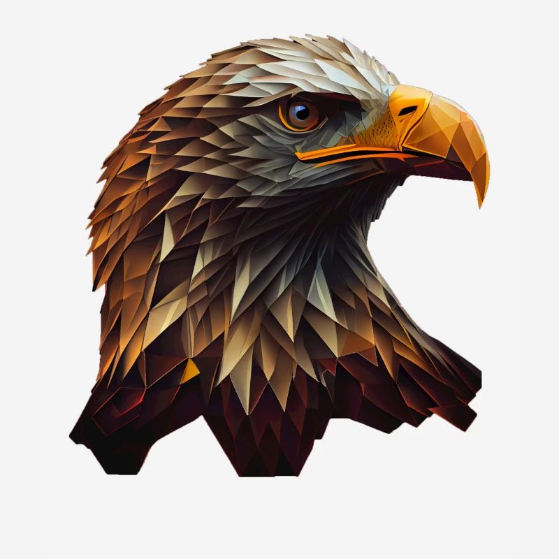 Conception polygonale cool avec un pygargue à tête blanche