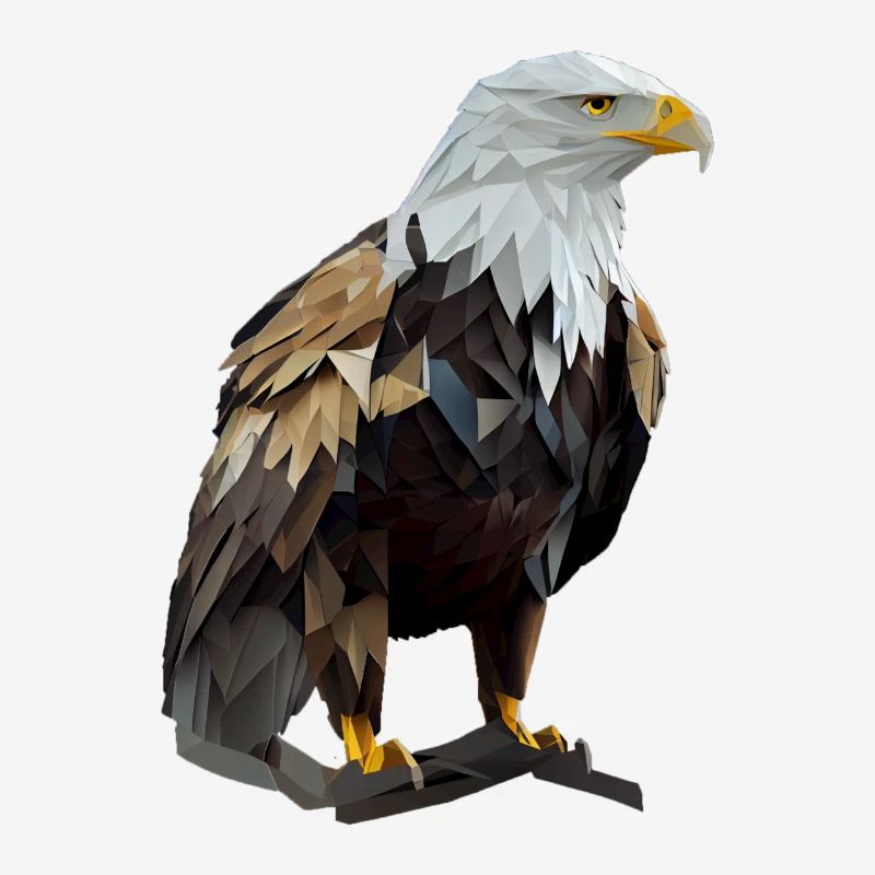Conception polygonale cool avec un pygargue à tête blanche